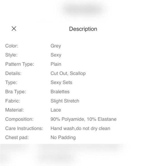 Grey Lace Lingerie Panty & Bralette Set - Picture 8 of 8